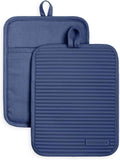 KitchenAid Ribbed Soft Silicone Pot Holder 2-Pack Set, Milkshake Tan, 7"x9"