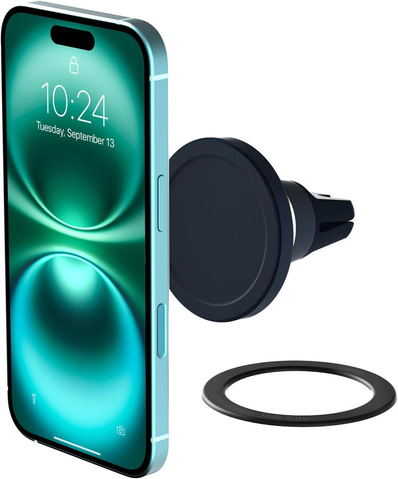 iOttie Velox MagSafe Compatible Air Vent Car Phone Holder. Unversal Magnetic Car Phone Mount for iPhone 12/13/14/15/16/17 Series & Android Phones via Included Magnetic Ring Adapter