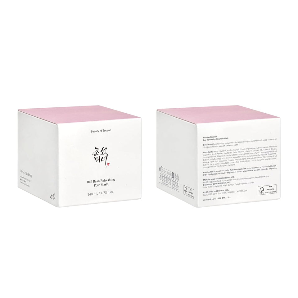 Beauty of Joseon red bean pore refreshing mask mud cream hydrating wash off pack 140ml for men and women skin care