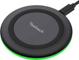 Yootech 10W wireless charging pad for iPhone 17/17 Pro and Samsung Galaxy S25/S24/S23, compatible with AirPods Pro 3