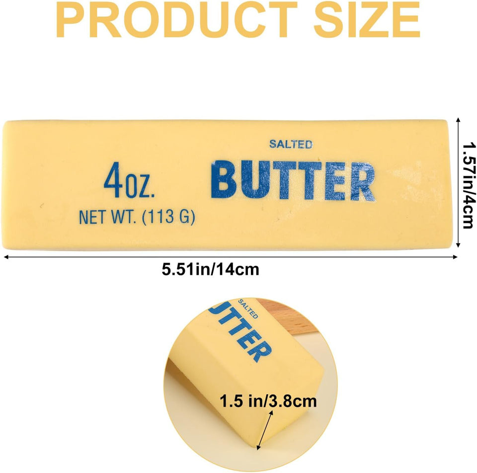 Lyreh 1pcs Squeeze Butter Squishy Toy, PU Material Butter Stick Slow Rising Squeeze Food Fidget Toy for Office School (Light Yellow)