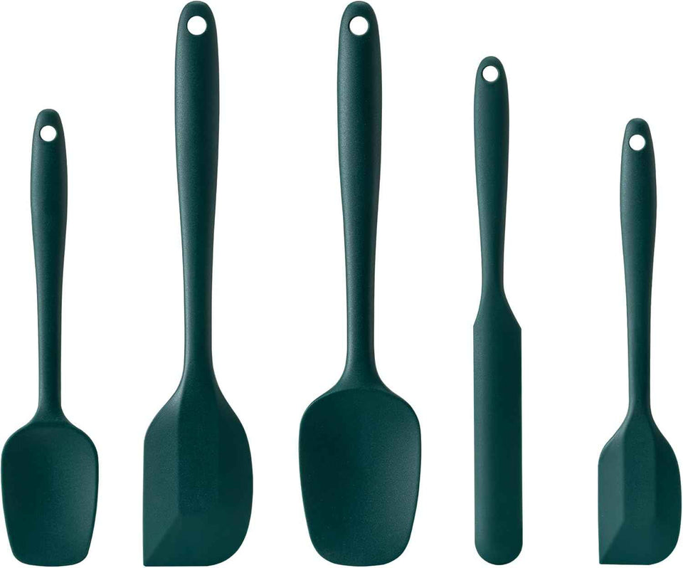 Silicone Spatula Set, 5 Piece Food Grade Rubber Spatulas for Baking, Cooking, and Mixing High Heat Resistant Non Stick Dishwasher Safe BPA-Free (Multicolor)