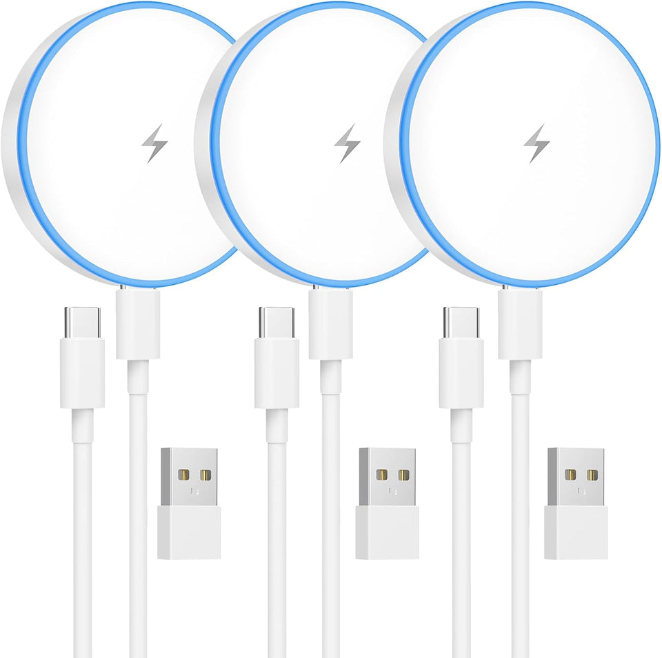 MagSafe Charger 2 Pack 15W Magnetic Wireless Charger Fast Charging Pad Compatible with iPhone 17/16/15/14/13/12 Series & AirPods 3/2/Pro Magnetic MagSafe Charging Pad with Dual Ports - Zynora
