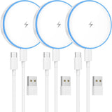 MagSafe Charger 2 Pack 15W Magnetic Wireless Charger Fast Charging Pad Compatible with iPhone 17/16/15/14/13/12 Series & AirPods 3/2/Pro Magnetic MagSafe Charging Pad with Dual Ports - Zynora