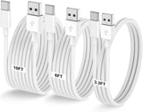 Car Carplay Cable for iPhone 17 16 15 Pro Plus Pro Max Air，3-Pack [3.3FT+3.3FT+6FT] USB A to USB C Cable for iPhone 17 16 15，for iPad Pro/Air/Mini，for Galaxy S25 S24，for MacBook Pro/Air and More