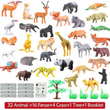 Animals Figure,54 Piece Mini Jungle Toys Set,ValeforToy Realistic Wild Vinyl Plastic Animal Learning Party Favors for Boys Girls Kids Toddlers Forest Small Playset Cupcake Topper