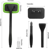 Windshield Cleaning Tool with 4 Washable and Reusable Microfiber Pads and Extendable Handle for Auto Glass Wiper