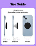 OnTheGrip Cute Cubic Diamond Heart Shape Design Collapsible Expandible Mobile Phone Grip Stand Holder for Smartphone Tablet Cell Phone Accessory (Silver Big)