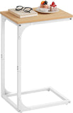 VASAGLE C-Shaped End Table, Small Side Table for Couch, Sofa Table with Metal Frame for Living Room, Bedroom, Bedside, Rustic Brown and Black