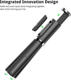 ATUMTEK Selfie Stick Tripod, 3-in-1 Extendable Aluminum Phone Tripod with Detachable Bluetooth Remote, Compatible with iPhone 17/16/15/14/13/12/11/11 Pro/XS Max/XR and Samsung Smartphones, Black