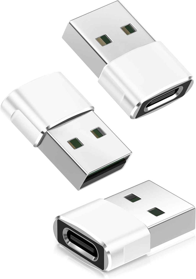 Basesailor USB to USB C Adapter,USBC Female to USB A Male Adapter,Type C Converter Charger for iPhone 17 Pro Max,16 15,Apple Watch iWatch S11 S10 SE,AirPods 3,iPad mini Air,Samsung Galaxy S25,Gray