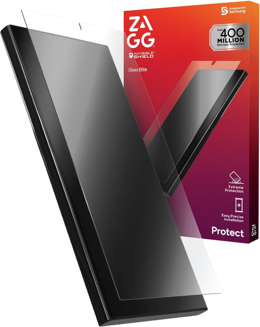 ZAGG Fusion Samsung Galaxy S25 Ultra Screen Protector – Unbreakable Hybrid Polymer, Fingerprint Scanner Compatible, High-Definition Clarity, InvisibleShield, Easy Installation