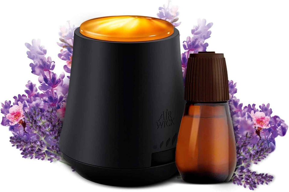 Air Wick Essential Mist Starter Kit Lavender and Almond Blossom Compact Diffuser with 1 Refill