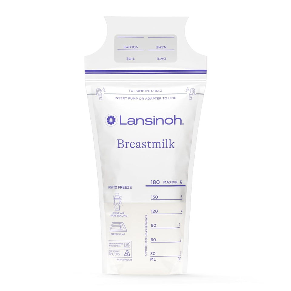 Lansinoh Breastmilk Storage Bags, 200 Count Value Pack, Baby Essentials, Leak-Proof, Fast Freeze & Thaw Breast Milk Bags for Baby Bottle Feeding, Strength & Stretch, 6 Ounce