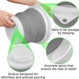 Collapsible Mop Bucket and Ice Bucket - 5L Household Cleaning Silicone Dust Mop Bucket with No Wringer