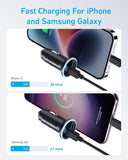Anker 323 USB C Car Charger Adapter, 52.5W Cigarette Lighter Charger with 30W PowerIQ 3.0 Fast Charging Cable for iPhone 17/17 Pro Max/16/15/14 Series, Galaxy S25/24/23, Pixel, iPad, AirPods and More - Zynora