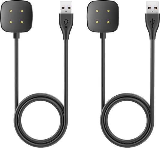 Compatible with Fitbit Sense/Versa 3 2 Pack Replacement USB Charging Cable Dock Stand for Sense/Versa 3 Accessories