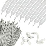 100Pcs 260 Balloons White Long Balloons for Balloon Garland Thickening Skinny Latex Twisting Balloon for Animals Modeling Christmas Birthday Wedding Party Decorations