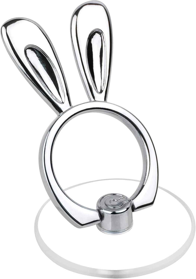 Cat Phone Ring Holder - EI Sonador Clear Cell Phone Ring Holder Transparent Stand Finger Grip (1 Silver + 1 Rose Gold Cat)