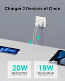 [4 Pack] USB C Charger Block Fast Charging Multiport Adpater [PD 20W USB-C & QC 3.0 USB-A Port] for i Phone 17/16/15/14/13/12/11/X/8, i Pad, Galaxy, Google, Galaxy & More - Zynora