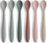 6-Piece Silicone Baby Feeding Spoons, First Stage Infant Spoons, Soft-Tip Easy on Gums I Baby Training Spoon | Infant Utensils Feeding Supplies, Dishwasher & Boil-proof