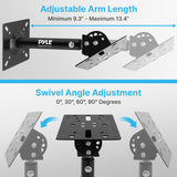 Pyle Universal Speaker Mounting Bracket - Ceiling & Wall Speaker Mount with Adjustable Swivel Tilt, 13.4" Retractable Telescopic Arm, 75 lbs Max Load - Ideal for Home Surround Sound Systems (Pair)
