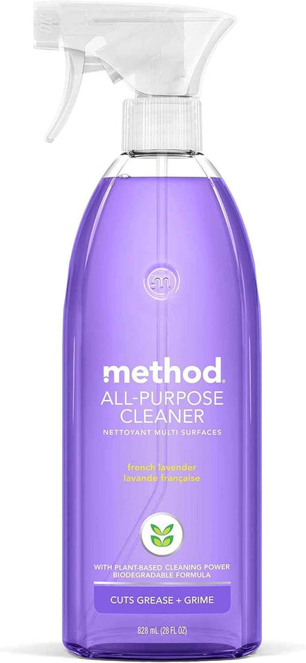 Method All-Purpose Cleaner Spray, French Lavender, Perfect for Most Counters, Tiles and More, 28 Fl Oz, (Pack of 4)