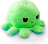 TeeTurtle Reversible Octopus Plushie - 4-Inch Pink + Aqua Two-Sided Flip Plush Toy with Embroidered Details - Cute Mini Collectible Plush for Kids, Teens, and Adults