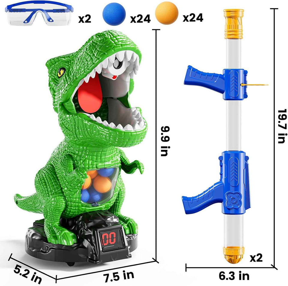 xin novel dinosaur target shooting game for kids electronic air pump guns with lcd score record