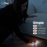 LitThis Under Bed Lights Motion Sensor Patented 360° Motion Activated Night Light for Under Bed Light. – No Installation, Easily positioned, dimmable, auto on/Off.
