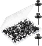 Mr. Pen- Double Headed Picture Hanging Nails, 50 Pack, Black, Push Pins for Wall