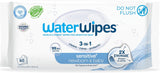 WaterWipes Sensitive+ Newborn & Baby Wipes, 3-in-1 cleans, cares, protects, 99.9% water, unscented & hypoallergenic, 60 count, 2x stronger, thicker & softer