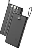 VEEKTOMX Portable Charger Built-in Cables, 10000mAh Power Bank for iPhone, Fast Charge USB C Battery Pack Travel Essentials Powerbank Compatible with iPhone 17/16/15/14, Samsung S25/24, Android, etc