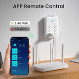 GHome Smart Plug Outlet Extender with USB Wall Charger and 3 Individual Smart Outlets, Compatible with Alexa and Google Home