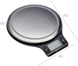 Amazon Basics Digital Kitchen Scale with LCD Display, Tare Function, Multiple Units, Weighs up to 11 Pounds, Batteries Included, Black and Stainless Steel