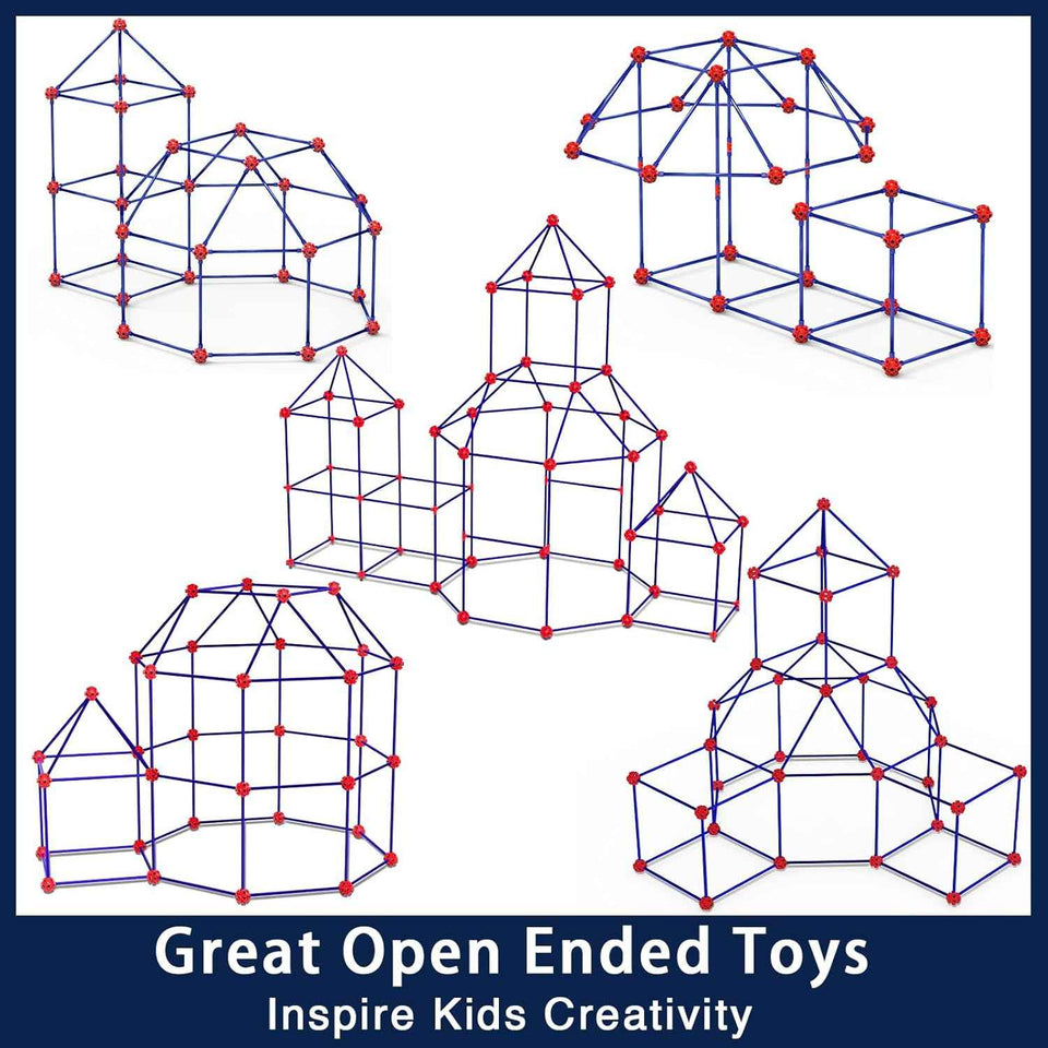 OleFun 180 Pack Fort Building Kits for Kids 4, 5, 6, 7, 8+ Year Old Boys & Girls, Creative STEM Building Toys for DIY Castles, Tunnels, Play Tent, Ideal Gifts for Aged 5-8