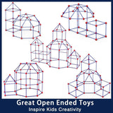 OleFun 180 Pack Fort Building Kits for Kids 4, 5, 6, 7, 8+ Year Old Boys & Girls, Creative STEM Building Toys for DIY Castles, Tunnels, Play Tent, Ideal Gifts for Aged 5-8