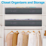 Budding Joy 90L Foldable Underbed Storage Containers, Closet Organizers for Blankets, Clothing, Comforters, Pillows, Linen Sheets