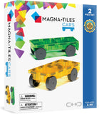 MAGNA-TILES Cars – Green & Yellow 2-Piece Magnetic Construction Set, The Original Magnetic Building Brand