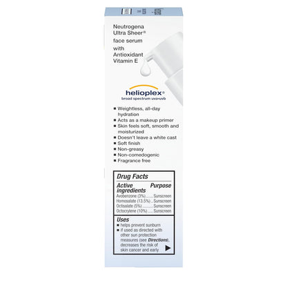 Neutrogena Ultra Sheer Face Sunscreen with SPF 60, 1.7 Fl Oz, Fragrance-Free, Water-Resistant