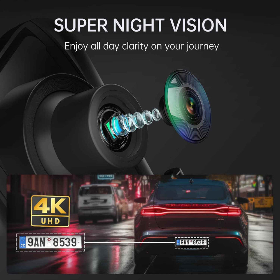 veement 4k rear view mirror camera with 10'' 4k mirror dash cam and 1080p backup camera