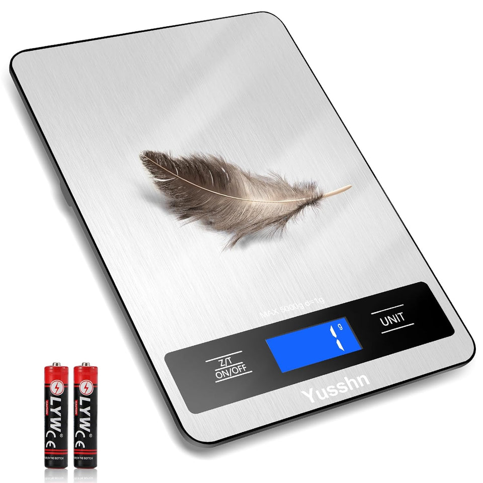 Food Scale, 11lb Kitchen Scale with 0.05oz/1g Precision, 6 Units Tare Function & LCD Display, Stainless Steel Digital Scale for Baking, Cooking, Meal Prep - Kitchen Gadgets & Gifts, Home Essentials