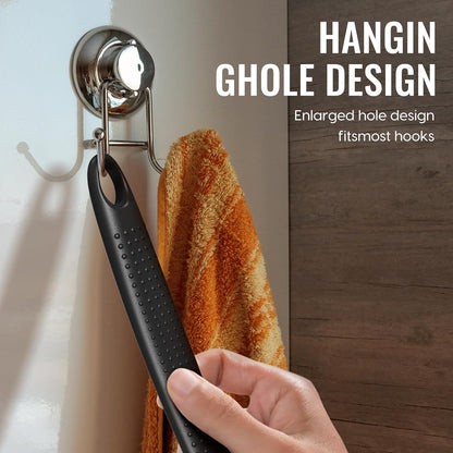VWMYQ Silicone Back Scrubber for Shower, 17in Lengthen Long Handle Body Brush, Double Sided Shower Brush for Shower Exfoliating and Massage Can Produce Rich Foam, Long Handle Back Scrubber for Men.