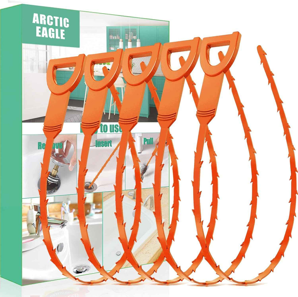 Drain Snake Hair Drain Clog Remover - 3 Pack Shower Snake Sink Unclogger Tool with Exquisite Packaging