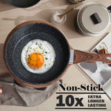 Kitchen Academy Induction Pots and Pans Set Non Stick - 12 Piece Granite Cookware Set, Black Kitchen Nonstick Cooking Pans Set