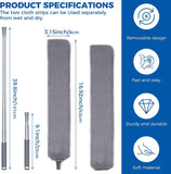Retractable Microfiber Dusting Cloths with Long Handle 60inches for Cleaning Under Appliances Furniture Couch Fridge