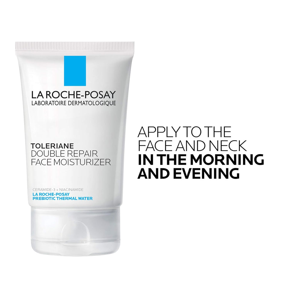 La Roche-Posay Toleriane Double Repair Face Moisturizer for all skin types with ceramide and niacinamide, fragrance-free, oil-free
