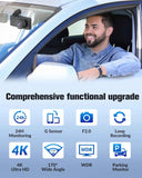 Dash Camera for Cars,4K Full UHD Car Camera Front Rear with 32GB Card,Built-in Super Night Vision,2.0'' IPS Screen,170°Wide Angle,WDR, 24H Parking Mode, Loop Recording.
