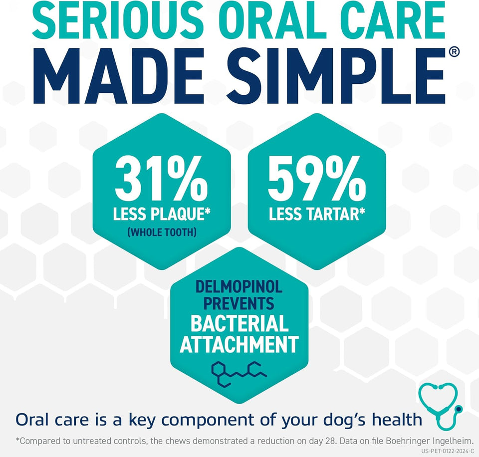 oravet dental chews for dogs small 10-24 lbs blue pouch 30 count