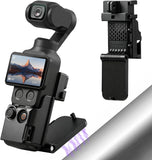 AMAZEAR Magnetic Mount Stand Compatible with DJI Osmo Pocket 4/3/Xtra Muse, Pocket4 Accessories Adapter Clamp Magnet Suction Case Holder on Desktop/Vertical Surface, 180° Adjustable Handle, Black